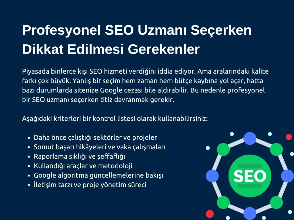 Profesyonel SEO Uzmanı Seçerken Dikkat Edilmesi Gerekenler