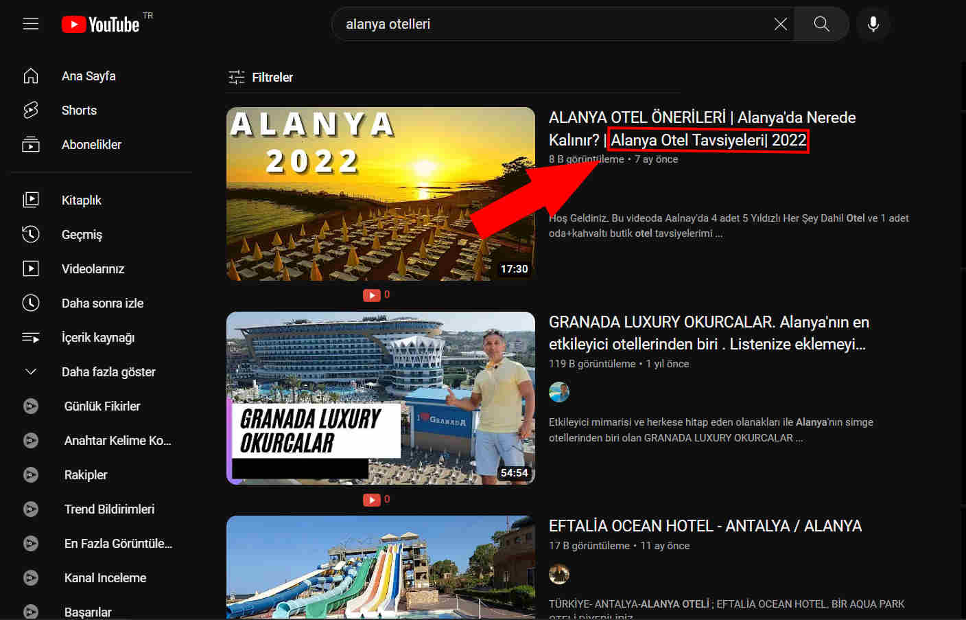 youtube video basliklari